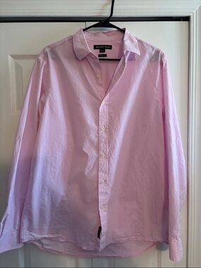Michael Kors Men's Light Pink Classic Fit Button-Up Shirt